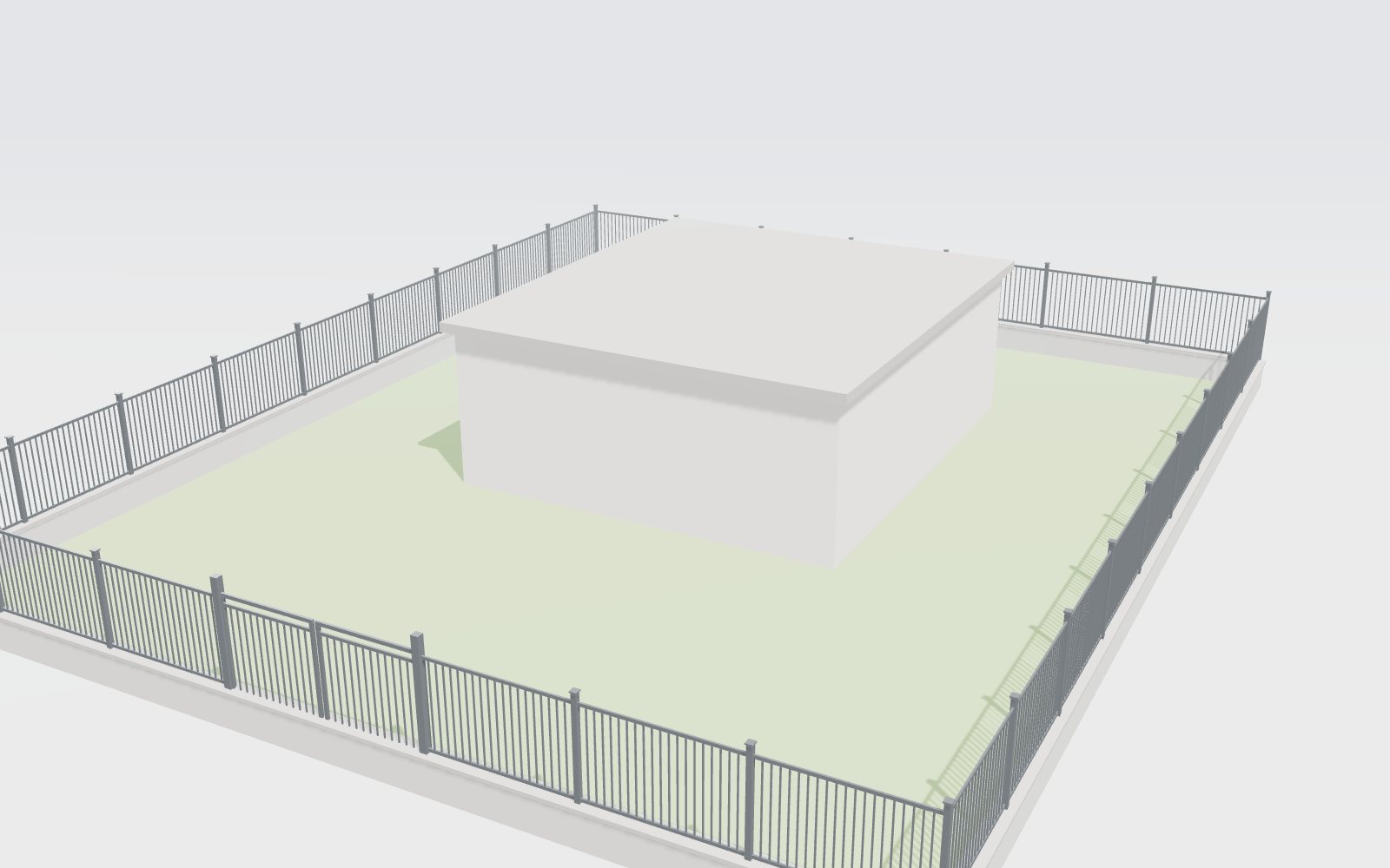 Vizualizim 3D: gardh me portë rreth një parcele
